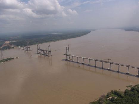 Air vision of the Second Bridge on the Orinoco River