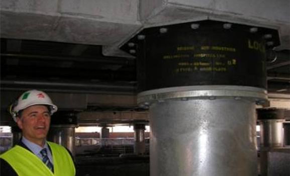 Inspection of an installed LASTO®LRB Lead Rubber Bearing