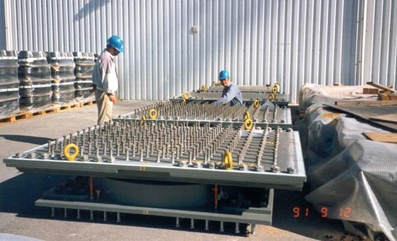 On the construction site, Pot Bearings must be stored in a clean and dry place