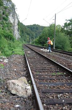 Gefährdung der DB-Strecke durch Stein- und Blockschlag