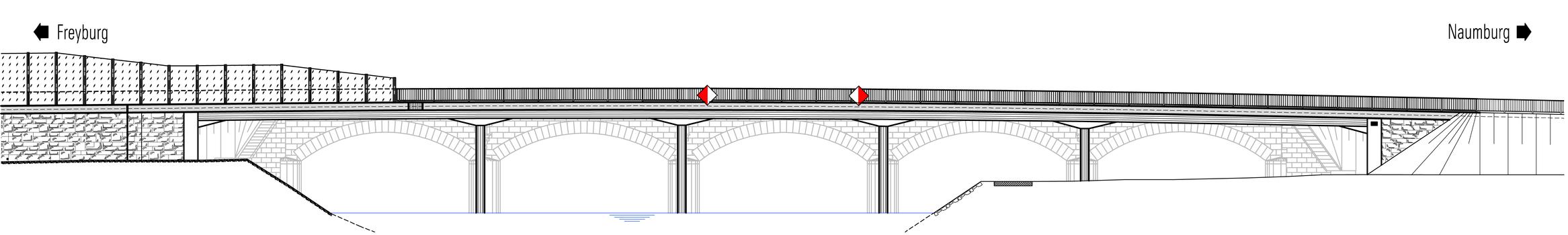 Saalebrücke Naumburg-Roßbach (B 180) - élévation