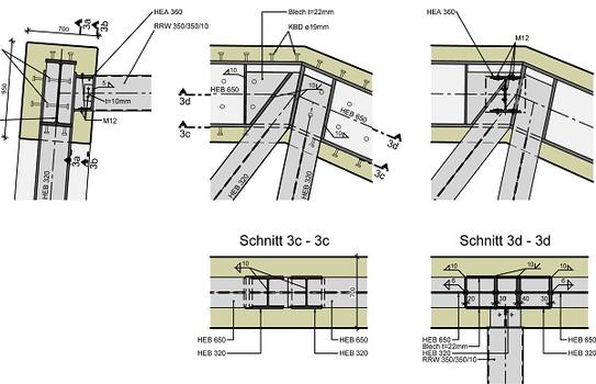 Blattenbrücke, Malters bei Luzern - Detail - Windverband - Anschlussknoten