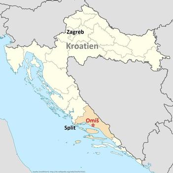 Abb. 1: Geografische Lage der Baumaßnahme Omiš/Kroatien