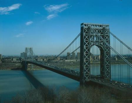 George Washington Bridge 
General view looking towards Manhattan 
HAER, NY,31-NEYO,161-64)