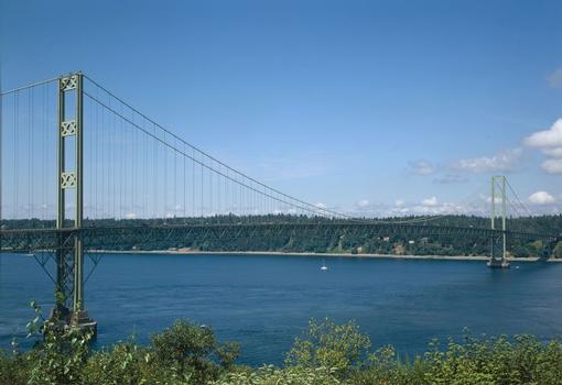 Tacoma Narrows bridge in perspective looking West from the "millers addition" subdivision (HAER WA-99-36-CT)