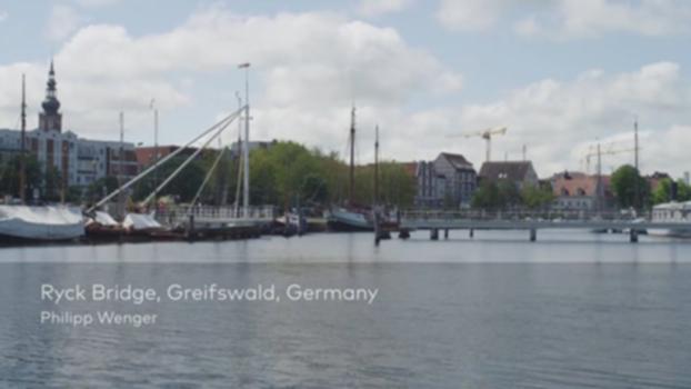 Ryck Bridge, Greifswald, Germany:Inspired by the masts of sailing boats, the Ryck Bridge and its forty meters tall central mast gracefully blend in this picturesque harbor. The fifteen meter long swing bridge is operated by hydraulic cylinders, kindly welcoming passing boats. Philipp Wenger talks us through each decision and motivation behind this project.
For more information on this project please visit:
www.moveables.sbp.de