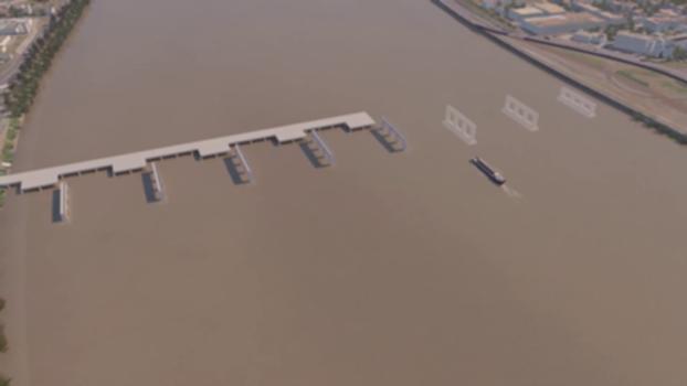 Présentation de la construction du Pont Simone Veil:Le futur pont Simone Veil sera mis en service en 2020. Il franchira la Garonne pour relier les communes de Floirac et Bègles. Un chantier titanesque en perspective.