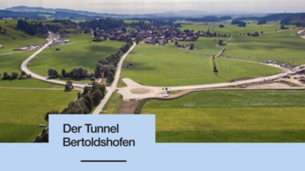 Tunnel Bertoldshofen - Herzstück der Ortsumfahrungen Marktoberdorf:Das Staatliche Bauamt Kempten arbeitet an verschiedenen Projekten im Ostallgäu. Durch die Ortsumfahrungen Marktoberdorf und Bertoldshofen werden die B472 und die B16 künftig noch besser an den zukünftig 4-streifig ausgebauten Allgäuschnellweg angeschlossen. Herzstück ist der 594 Meter lange Tunnel Bertoldshofen. Die beiden Tunneleinschnitte im Norden und im Süden haben sich inzwischen am Durchschlagspunkt getroffen.
