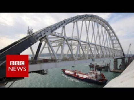 Controversial Russia-Crimea bridge opens - BBC News:Russian president, Vladimir Putin, has inaugurated a highly controversial bridge linking southern Russia to Crimea.
The $3.7bn (£2.7bn) bridge has been a flagship political project for Russia as it seeks to cement its hold on to the territory it annexed from Ukraine in 2014.
Please subscribe HERE http://bit.ly/1rbfUog