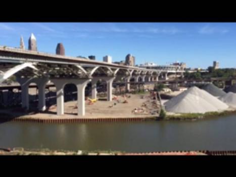 Eastbound George V. Voinovich Bridge:The George V. Voinovich Bridge will open to five lanes of traffic in both directions in October.