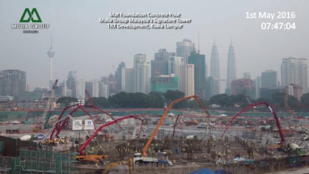 Mat Foundation Concrete Pour of Mulia Group Malaysia's Signature Tower:TRX Development, Kuala Lumpur
29th April - 1st May 2016