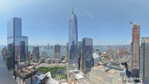 Official 11 Year Time-Lapse Movie of One World Trade Center:Update: Watch EarthCam's latest September 2021 release here: 
https://youtu.be/nLqFZNfTmU4
"EarthCam Premieres 20 Year 9/11 Anniversary Time-Lapse Film, ‘Never Forgotten’ 
Documenting two decades of the rescue, recovery and rebuilding at the World Trade Center site"
In recognition of the opening of One World Observatory in New York City, we have released a special edition of our One World Trade Center video. Watch and share this commemorative time-lapse showing the building progress from October 2004 to Memorial Day 2015. Over the past 11 years, EarthCam’s construction cameras captured hundreds of thousands of high definition images and our Creative Team hand-edited the footage to create this exclusive movie.
Produced and Directed by Brian Cury, EarthCam's CEO & Founder, "It's our mission to continue to document this for future generations, so people can see what it took to rebuild these important 16 acres."