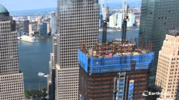 Official One World Trade Center Time-Lapse 2004-2013:Update: Watch EarthCam's latest September 2021 release here: 
https://youtu.be/nLqFZNfTmU4
"EarthCam Premieres 20 Year 9/11 Anniversary Time-Lapse Film, ‘Never Forgotten’ 
Documenting two decades of the rescue, recovery and rebuilding at the World Trade Center site"
Watch and share this commemorative time-lapse movie, highlighting progress at the World Trade Center site from October 2004 to September 2013. Witness the rise of One World Trade Center, including the installation of the spire, bringing it to a staggering height of 1,776 feet. Hundreds of thousands of high definition images were captured over the past 9 years and hand-edited for this special time-lapse movie.
