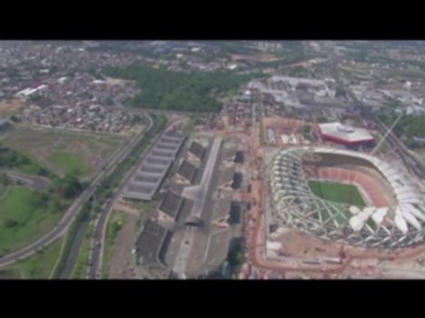 A look at Manaus and its stadium:THE Sports News Channel on YouTube: 
http://bit.ly/SportsNewsTelevision
A look at the Arena da Amazonia World Cup venue in Manaus. 
The first event at the stadium is scheduled to take place in little over a month. The World Cup coordinator for the state of Amazonia is sure that the stadium is precisely 92.83% complete. However workers are still working away installing remaining seats, while the majority of the roof remains a metal skeleton.
The first World Cup game at the stadium will be Italy vs England, and both nations have raised concerns over the climate in the area of Amazonia, with high temperatures and almost 100% humidity potentially posing a health risk to some players. 
The pitch itself needs 120,000 litres of water per day just to maintain its condition. 
Breaking sports news:
http://www.youtube.com/sntv
Follow sntv on Twitter:
http://www.twitter.com/sntv
sntv:
http://www.sntv.com