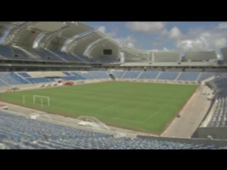Update on the 2014 FIFA World Cup stadium, Arena das Dunas:THE Sports News Channel on YouTube: 
http://bit.ly/SportsNewsTelevision
Update on the 2014 FIFA World Cup stadium, Arena das Dunas, which is under construction in Natal, Brazil.
Mexico against Cameroon will be their first game played at the Arena das Dunas, the USA will play their first game in the 'arena of the dunes' aswell. However, the Stadium is still being built, however the arena director says the stadium is 95% complete, pointing out that the seats are nearly done, and the roof will be the last part of the stadium to be built. 
The Arena das Dunas was the last of the World Cup stadia to begin construction, after the sports facility and stadium which previously stood in its place were demolished. 
Breaking sports news:
http://www.youtube.com/sntv
Follow sntv on Twitter:
http://www.twitter.com/sntv
sntv:
http://www.sntv.com