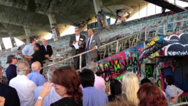 Miami Marine Stadium - announcement by architect Hilario Candela:Architect Hilario Candela discussed approval by Miami City Commission for Friends of Miami Marine Stadium non-profit group to proceed with plans to raise funds to save and restore historic facility.