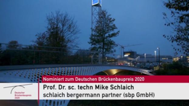 Nominiert zum Deutschen Brückenbaupreis 2020 : Der Trumpf-Steg bei Ditzingen
Kategorie Fuß- und Radwegbrücken