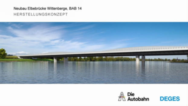 A 14: Herstellungskonzept der Elbebrücke bei Wittenberge:Das Video zeigt, wie ab 2022 die neue länderverbindende Elbebrücke bei Wittenberge im Zuge des Neubaus der A 14 entstehen wird. Die Elbebrücke ist das längste Brückenbauwerk der gesamten A 14-Nordverlängerung und befindet sich im Abschnitt AS Seehausen-Nord bis Wittenberge.