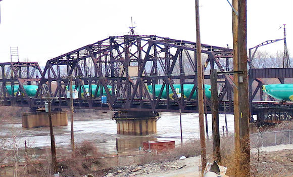 Draw span of the Hannibal Bridge over the Missouri River, Kansas City, MO