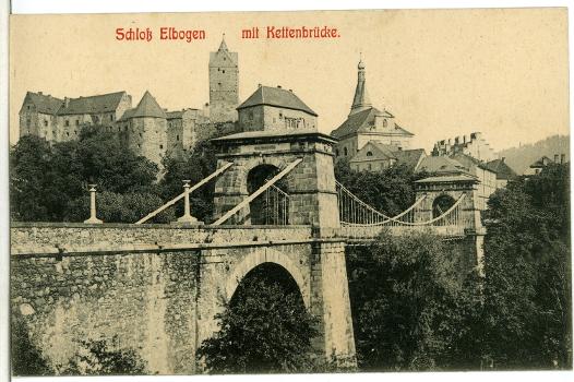 Elbogen; Schloß mit Kettenbrücke