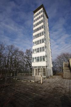 Berlin Müggelturm (Muggel-Tower in south east of Berlin) which allows a preety far view if it is opened. It is closed.
