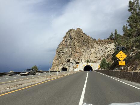 View east along U.S. Route 50 just west of Cave Rock Tunnel in Douglas County, Nevada