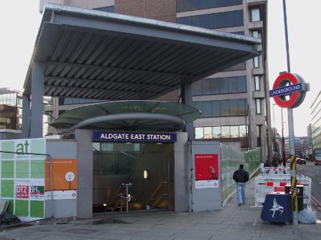 Aldgate East tube station southwestern entrance, newly reconstructed
