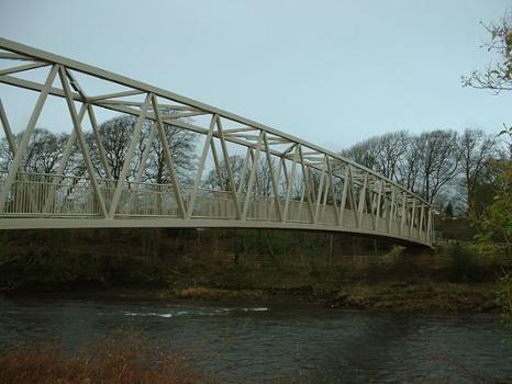 Annan Millennium Bridge : A new bridge at Annan carries the National Cycle Network route 7 over the River Annan just upstream from the railway bridge. The bridge was opened by the Princess Royal on 21 March 2002, at the same time as the 200th anniversary celebrations of Annan Academy.