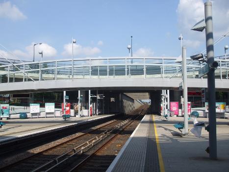 Looking eastbound at Beckton Park DLR station
