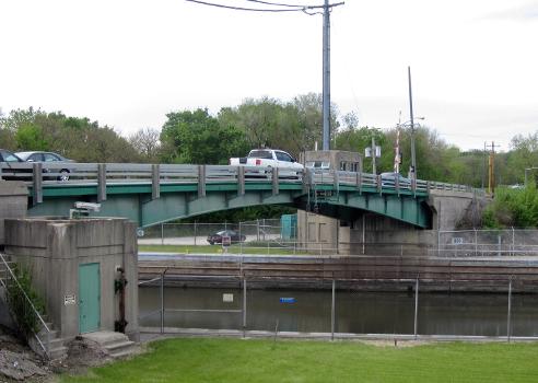 The Brandon Road Bridge over the lock channel in Joliet, Illinois