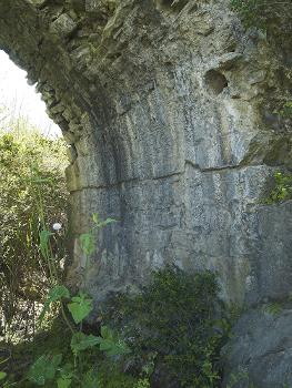 Circular duct at the third arch vault of the Bridge near Kemer, a Roman arch bridge over the Xanthos river (Koca Çayı) in Lycia, modern-day southwestern Turkey