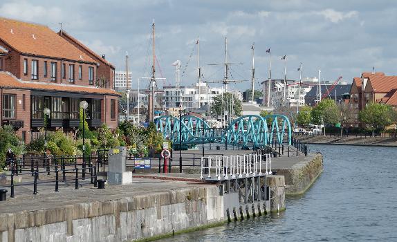 The west end of Bristol Docks, near the Pump House.