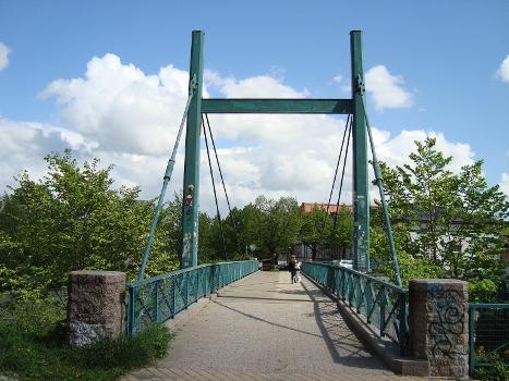 The pedestrian and bicycle cable-stayed bridge in Lappeenranta, Finland