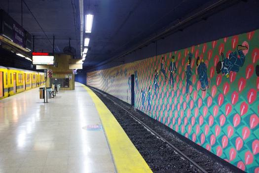 Plaza de los Virreyes station on Line E of the Buenos Aires Underground