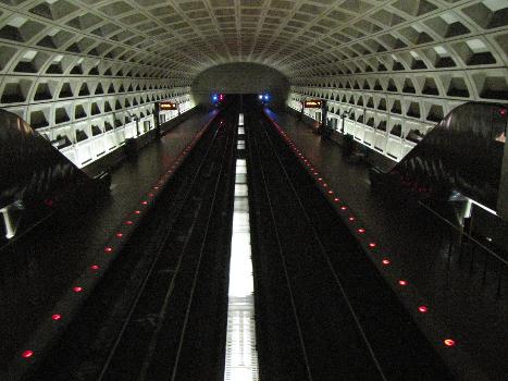 Outbound end of Clarendon, a station on the Orange Line of the Washington Metro