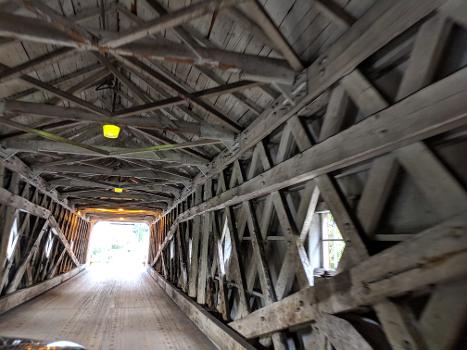 Inside covered bridge in Cornwall, CT