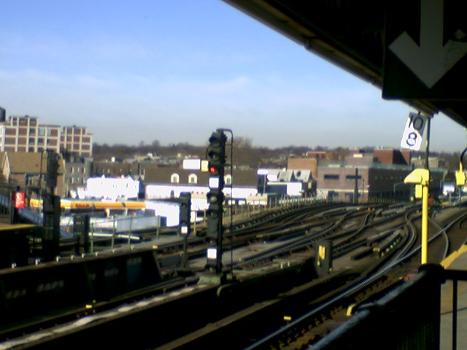 Just north of Ditmas avenue station, the elevated trackage of the Culver line comes in a tunnel