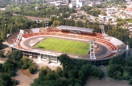 Shakhtar Stadium in Donetsk, Ukraine, during renovations