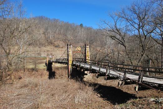 Duck Run Suspension Bridge over the Little Kanawha River in Gilmer County, West Virginia