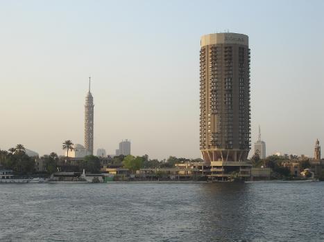 Skyline of Cairo from the River Nile, featuring the Sofitel El Gezirah Hotel