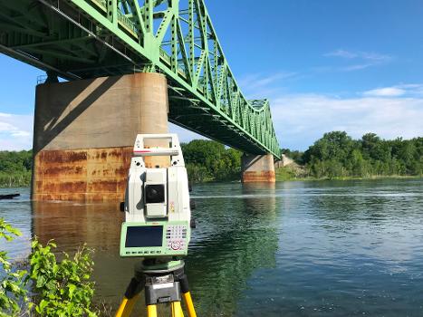 Barnhart Island Bridge over the Saint Lawrence River in Massena, New York Bridge : Inspection utilizing fathometer surveying