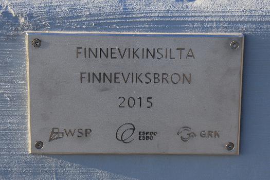 Finnevik bridge, Espoo, Finland. - Bridge information plaque