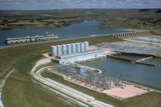 Fort Randall Dam on the Missouri River, Pickstown, South Dakota