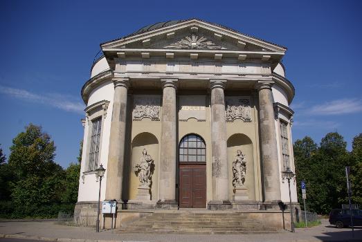 Französische Kirche : Potsdam In Brandenburg. Die Französische Kirche Am Basin. Die Entwürfe für die älteste erhaltene Kirche im historischen Stadtgebiet stammen von Georg Wenzeslaus von Knobelsdorff. Die Kirche steht unter Denkmalschutz.