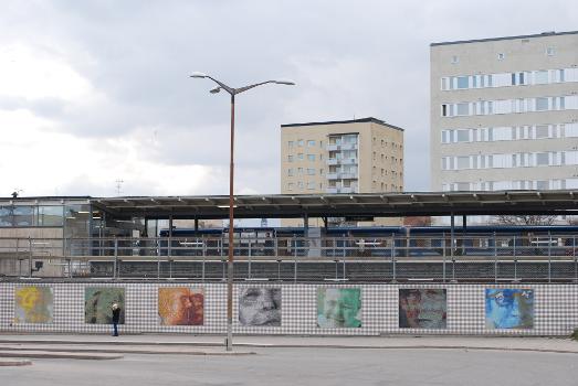 Fredrik Landergren´s Glass Mosaic Pictures outside Fruängen Metro Station, Stockholm, Sweden