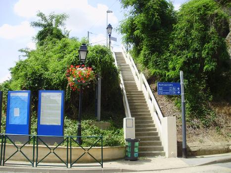 Compans station, Seine-et-Marne, France (stairs for the platform to Paris)