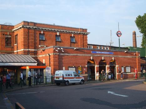 Golders Green tube station building, taken from the bus stand.