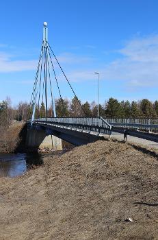 The Helsinginkoski pedestrian and bicycle bridge in Ii, Finland