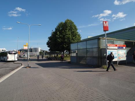 Herttoniemi metro station in Herttoniemi, eastern Helsinki, Uusimaa, Finland, during the World Gymnaestrada 2015 in central Helsinki