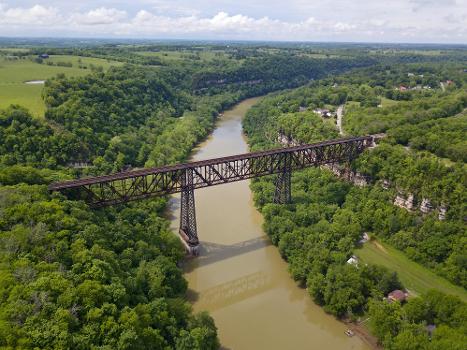 A drone's eye view of the "High Bridge of Kentucky" -
